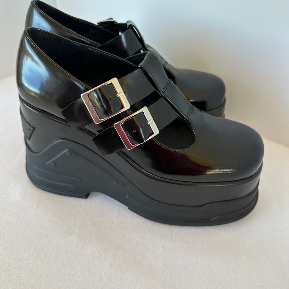 Black Leather Women's Steve Madden PHASE Platform Mary Jane Loafers Size 10 - Picture 4 of 12